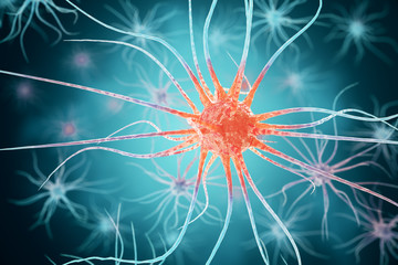 Wall Mural - 3d rendering viruses in infected organism, viral disease epidemic, virus abstract background