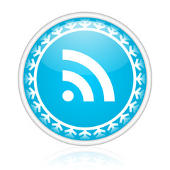 Aufkleber - Christmas design blue vector web icon.