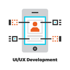 Fototapete - UI/UX Development Flat Illustration.