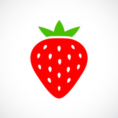 Canvas Print - Ripe strawberry vector icon