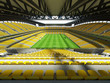 canvas print picture - 3D render of a large capacity soccer-football Stadium with an open roof and yellow seats
