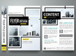 Portfolio design template vector.Minimal brochure report business flyers magazine poster.Abstract black and yellow square cover book presentation.City concept on A4 size layout.