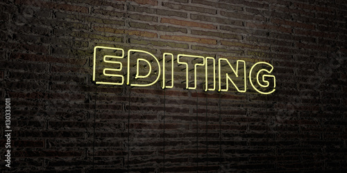 >Editing Realistic Neon Sign On Brick Wall Background 3d Rendered Royalty Free Stock Image Can Be Used For Online Banner Ads And Direct Mailers Buy This Stock Illustration And Explore