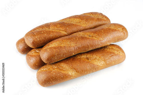 Fotografie, Obraz fresh baked wheat hoagie bread isolated on white background