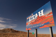 Welcome To Utah Sign Life Elevated USA