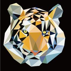 Wall Mural - low poly tiger vector