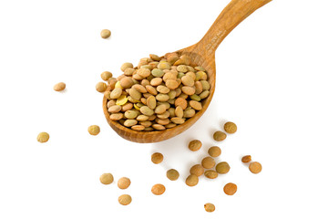 Wall Mural - lentils isolated on white