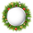 Christmas greeting card with Christmas wreath