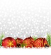 Christmas background with ball and fir on the snow