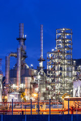 Petrochemical plant, oil refinery factory with Twilight