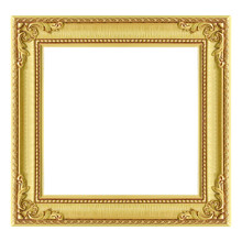 The Antique Gold Frame On The White Background