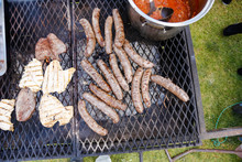 Boerewors / Sausage On A Braai / Barbecue A Traditional South African Food Dish