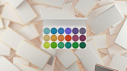 Wall Mural - Eyeshadow. 3D illustrator, 3D rendering. Make up, Make-up.