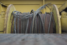 Yellow Spool Of Wire Rope