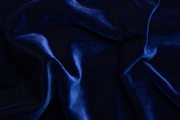 Beautiful luxury dark blue velvet texture background cloth.