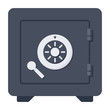 Bank safe vector icon in a flat style