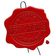 Wall Mural - Merry Christmas red wax seal