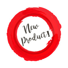 Canvas Print - New product grunge style red colored on white background
