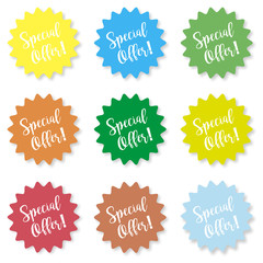 Wall Mural - Set of stickers with the inscription special offer on a white background