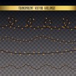 © happyvector071 - Abstract creative christmas garland light isolated on background. template. Vector illustration clipart art for Xmas holiday decoration. Concept idea design element. Realistic luminous bulb.