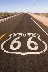 Rural Route 66 Two Lane Historic Highway Cracked Asphalt