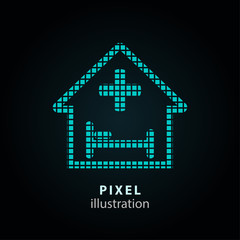 Poster - Hospital - pixel illustration.