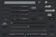 Set of black buttons. Collection of user interface elements