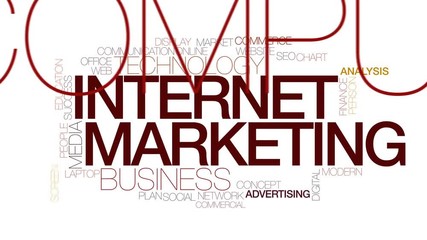 Canvas Print - Internet marketing animated word cloud. Kinetic typography.