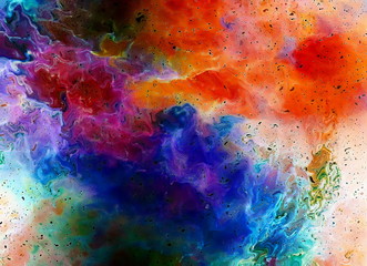 Poster - Cosmic space and stars, color cosmic abstract background. Fire effect in space.