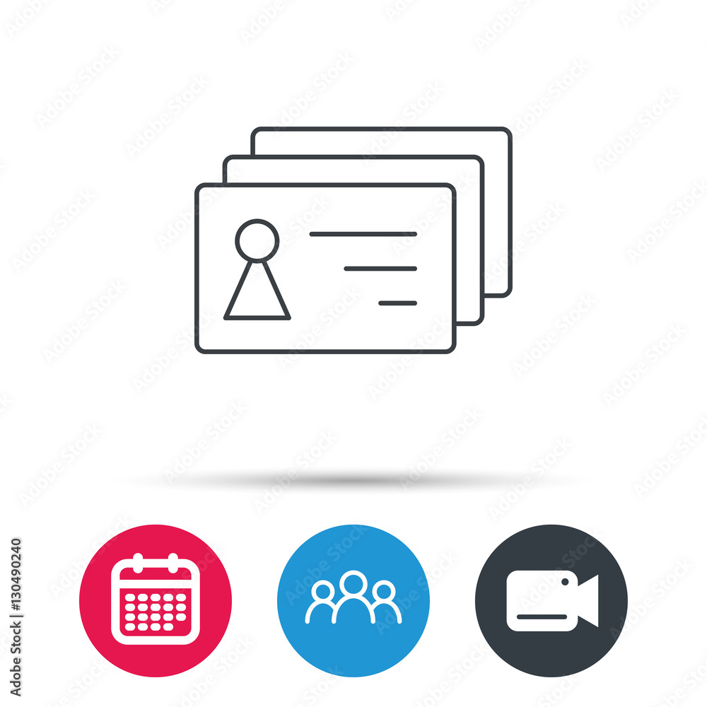 Contact cards icon. Identification badges sign. Identity holder symbol ...