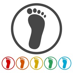 Wall Mural - One footprint icons set 