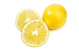 Fototapeta Kuchnia - Limones sobre fondo blanco aislado vista desde arriba