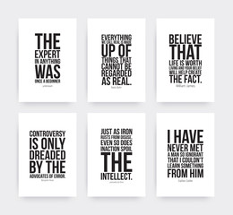 Wall Mural - Inspirational motivating quotes set