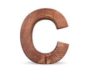 3D decorative wooden Alphabet, capital letter C