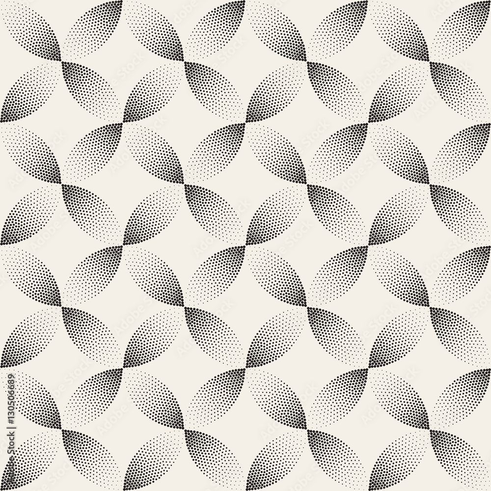 Vector Seamless Black And White Stippling Arc Circle Shapes Gradient ...