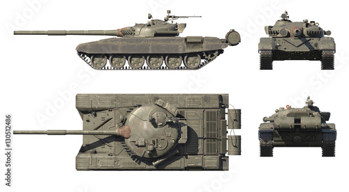 3D render of Russian main battle tank T-72 Fototapeta
