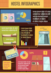 Canvas Print - Hostel Infographics Flat Template