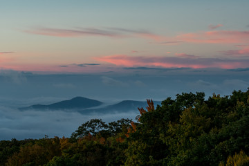 Poster - Sunrise over Cloud Covered Valley