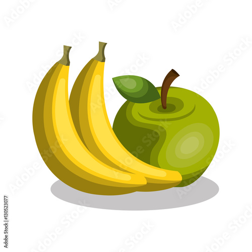 banana and apple fresh vector illustration design Stock Vector Adobe