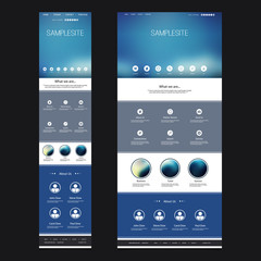 Wall Mural - responsive one page website template with blurred background - desktop and mobile version