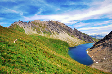 Wall Mural - Stunning view of Liconi mountain lake