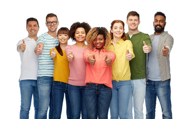 Wall Mural - international group of people showing thumbs up
