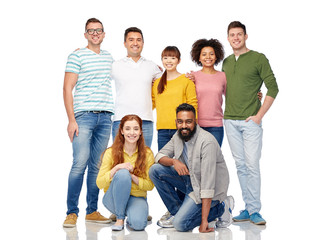 Wall Mural - international group of happy smiling people