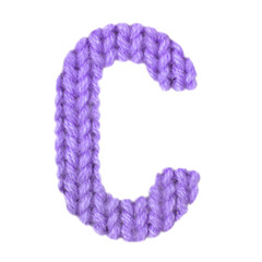 Letter C english alphabet, color purple