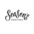 © Olga Lots - Seasons Greetings Calligraphy. Greeting Card Black Typography on White Background. Vector Illustration Hand Drawn Lettering