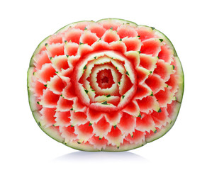 Wall Mural - Watermelon carving on white background