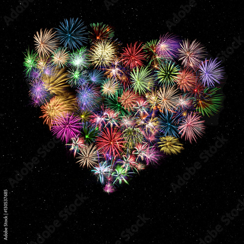 Feuerwerk Herz StockFoto Adobe Stock