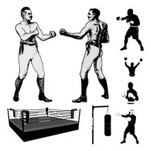Boxing. Vintage Style Illustration