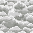 Thunder sky seamless pattern. Rain clouds background vector illustration