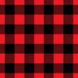 Seamless buffalo plaid in red and black. Buffalo plaid,  classic american vector pattern. 